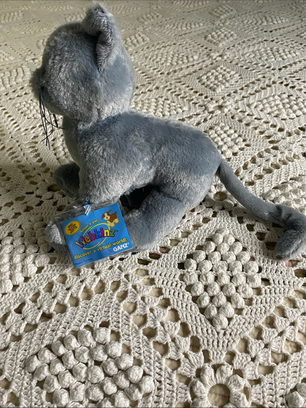 GANZ Webkinz Plush Gray Cat - Soft Gray Kitten charcoal tag stuffed animal